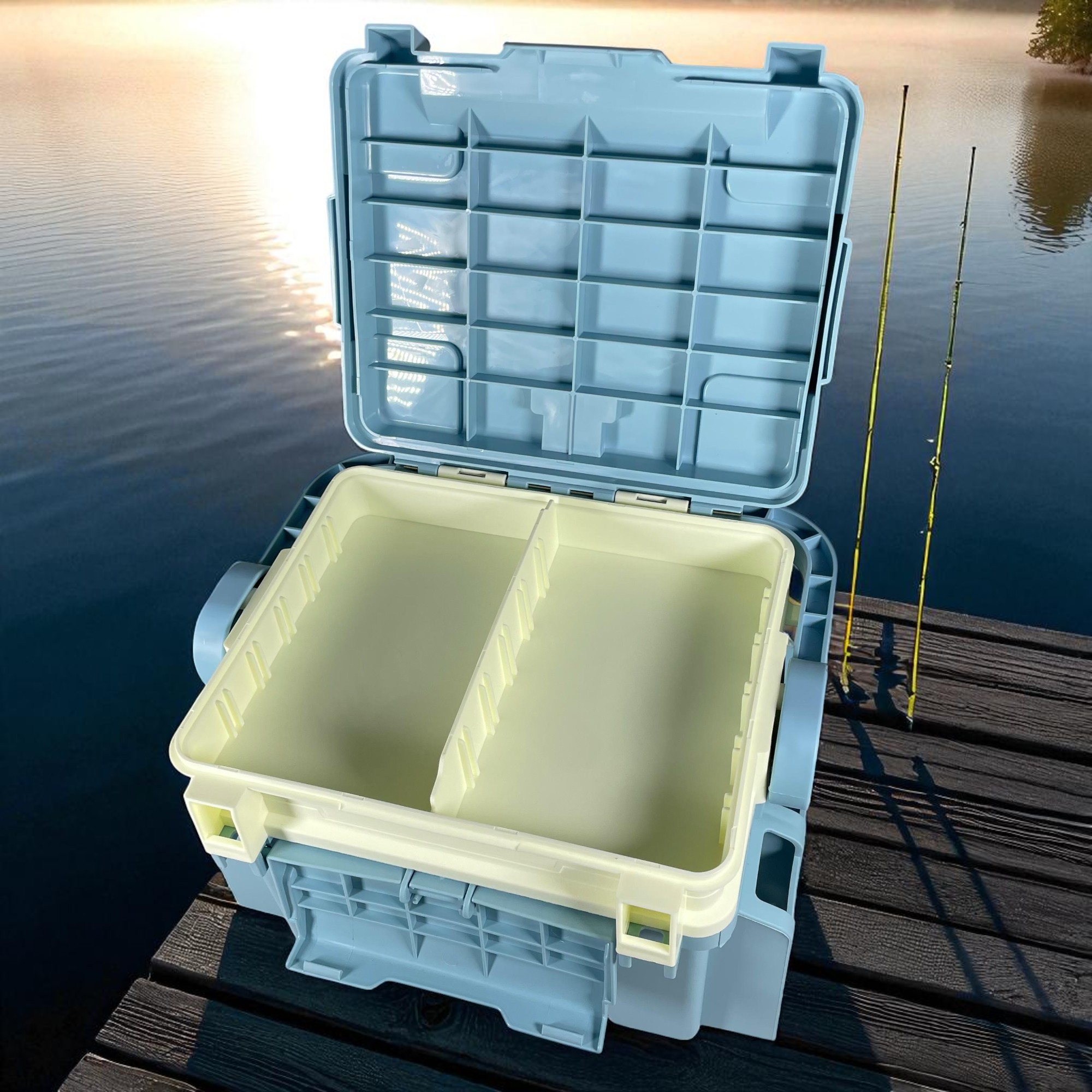 Gambar produk TaffSPORT Kotak Perkakas Pancing Fishing Tackle Box Double Layer 6L - JF-31
