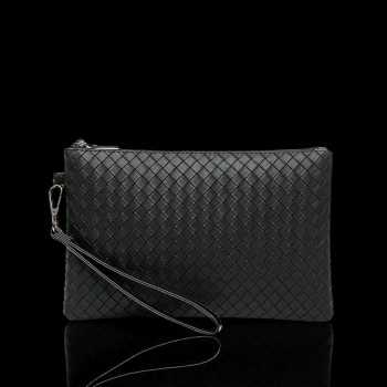 Gambar produk KIET Tas Genggam Kulit Motif Anyam Kulit Leather Clutch Bag - KT1912