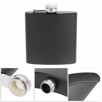 Gambar produk BENJF Botol Hip Flask Wine Whiskey Stainless Steel 304 Plastic Cap 8oz - B-86
