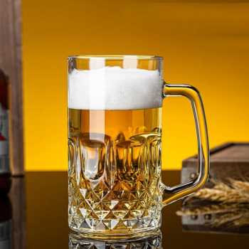 TREDO Gelas Mug Bir Sodium Calcium Glass Diamond Pattern 500ml - T581