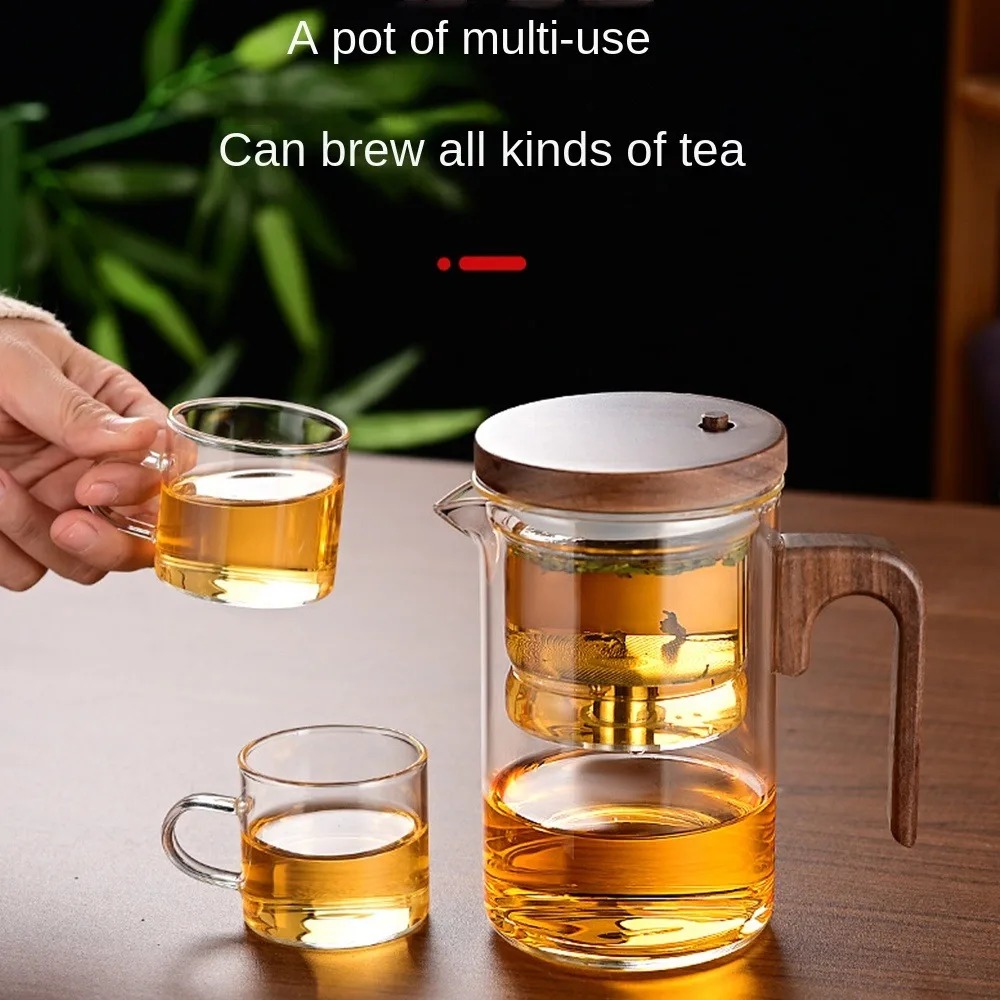Gambar produk TERNITEA Teko Teh Kaca Saringan Tahan Panas One Click Filter Teapot 800ml - TR-68