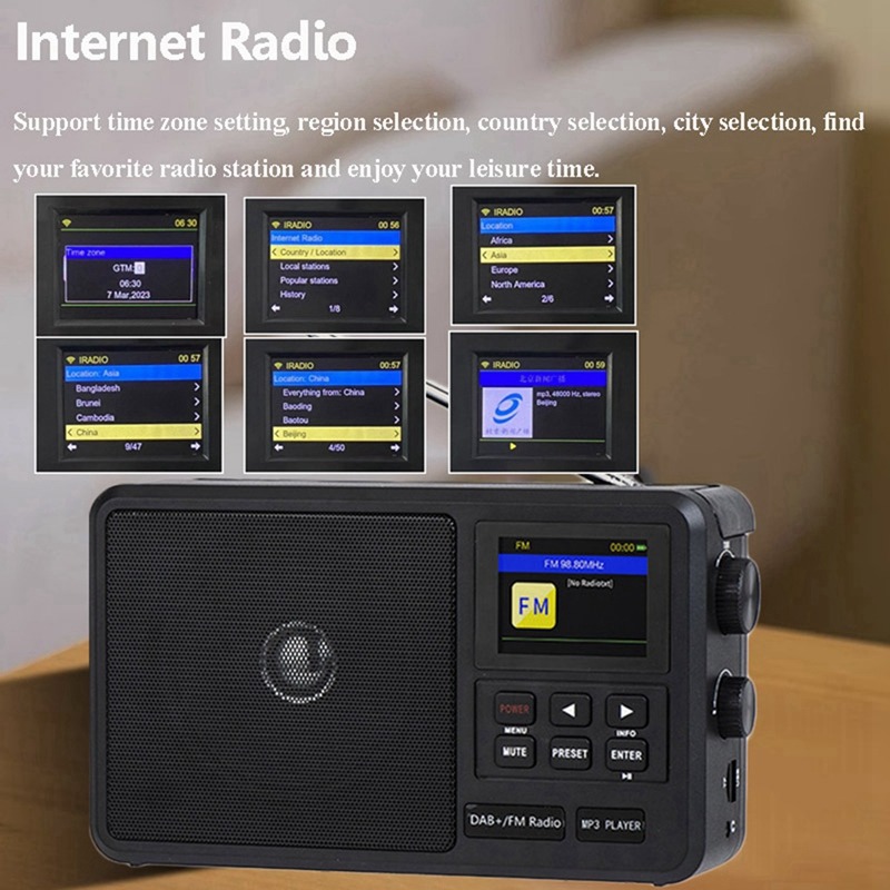 Gambar produk AGOAL Radio Digital Portable DAB FM Bluetooth Alarm with LCD Screen - CS-806