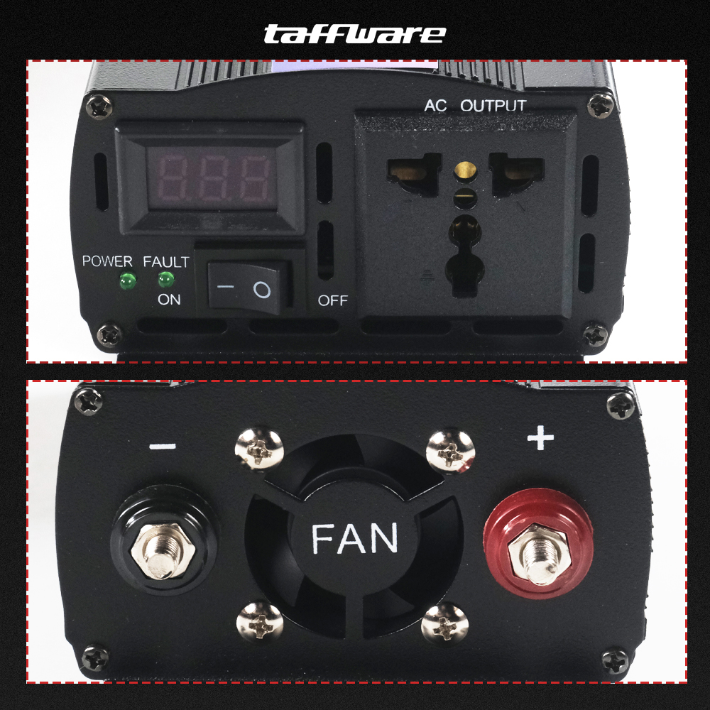 Gambar produk Taffware Power Inverter Mobil Pure Sine Wave DC 60V to AC 220V 1000W - NBQ1000W