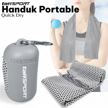 TaffSPORT Handuk Portable Travel Quick Dry Cooling 77x28cm with Pouch - LA429
