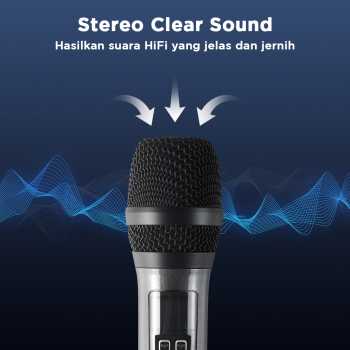 Gambar produk Rellent Mikrofon Karaoke Mic Wireless UHF Portable KTV - D300