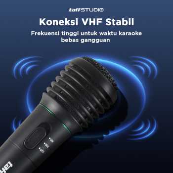Gambar produk TaffSTUDIO Mikrofon Karaoke Mic Profesional 2 in 1 Wireless Wired - WM-308