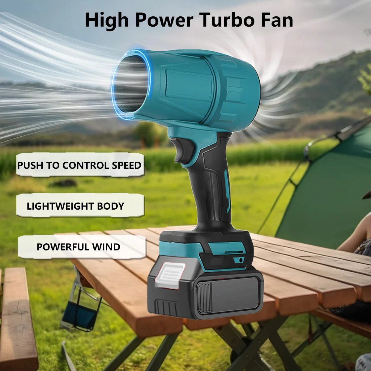 Gambar produk WOBERICH Pembersih Debu Portable Turbo Fan Dust Blower 21V 31000RPM - WH-310