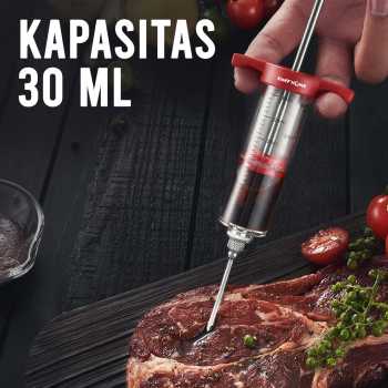Gambar produk TaffHOME Injektor Bumbu Marinasi Daging BBQ Seasoning Injector - HC117