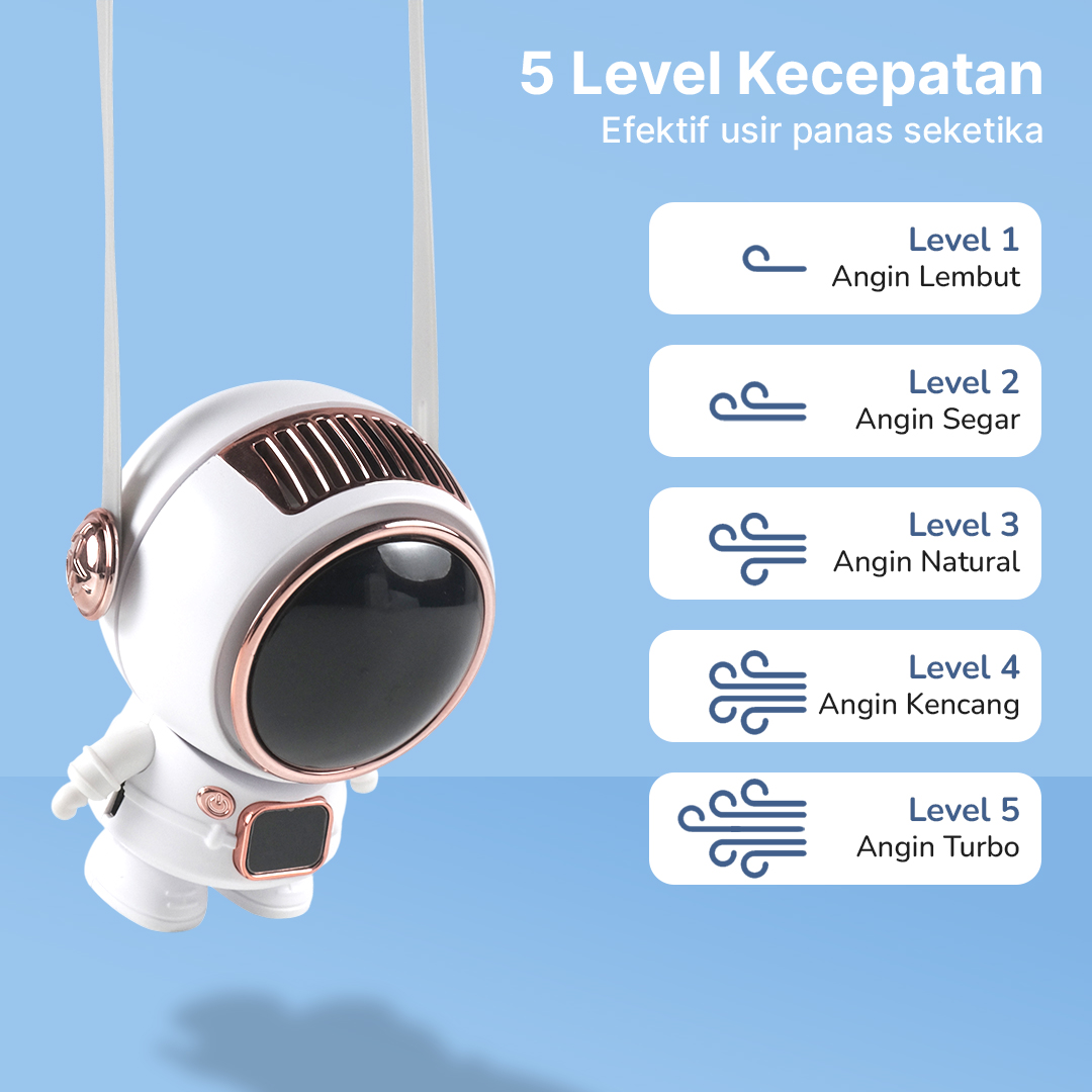 Gambar produk REUP Kipas Angin Portable Gantung Astronaut Mini Cooling 500mAh - T12
