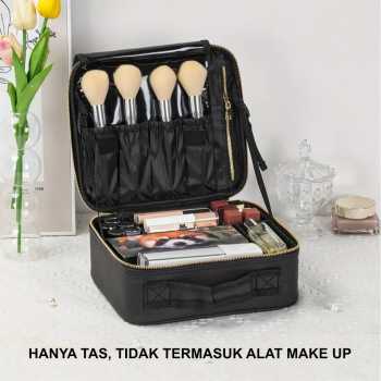DHOPE Tas Make Up Kosmetik PU Leather Portable with Brush Slot - D-111