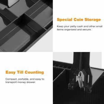 Gambar produk DZL Laci Uang Kasir 5 Sekat Plastik Coin Cash Drawer Tray - D-5