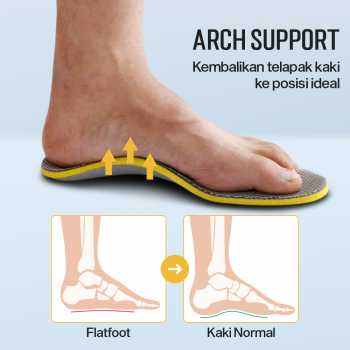 Gambar produk Insole Sepatu Alas Kaki Orthopedic 3D Premium Orthotics Flat Foot L