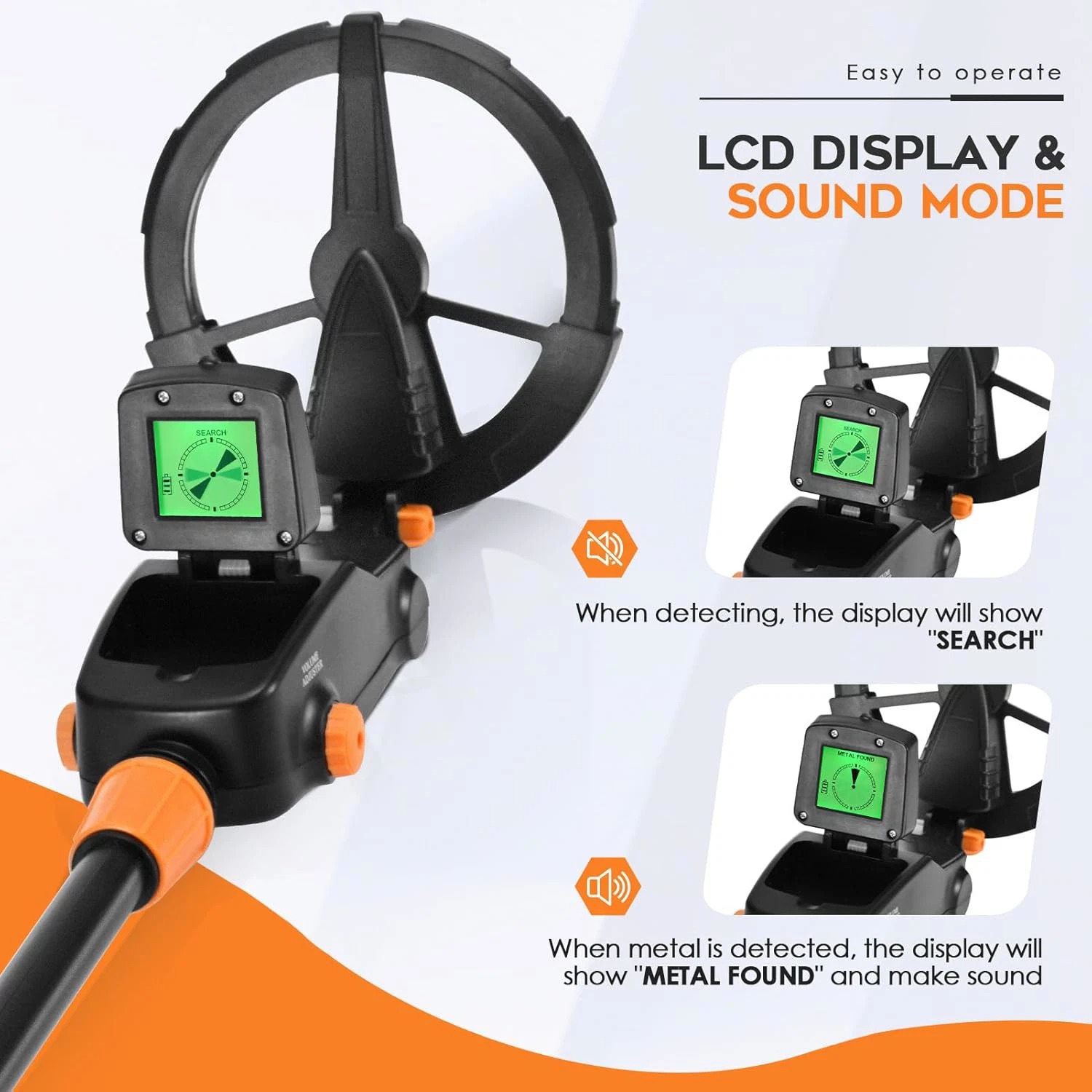 Gambar produk TIAXUN Pendeteksi Logam Metal Detector LCD Display Waterproof 7.4 Inch - MD-1008