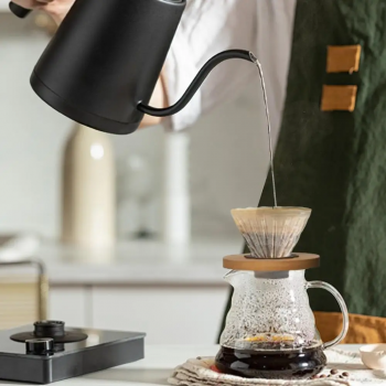 Gambar produk FMA Filter Penyaring Kopi V60 Coffee Filter Walnut Wood Bracket Diagonal - FM-VWN