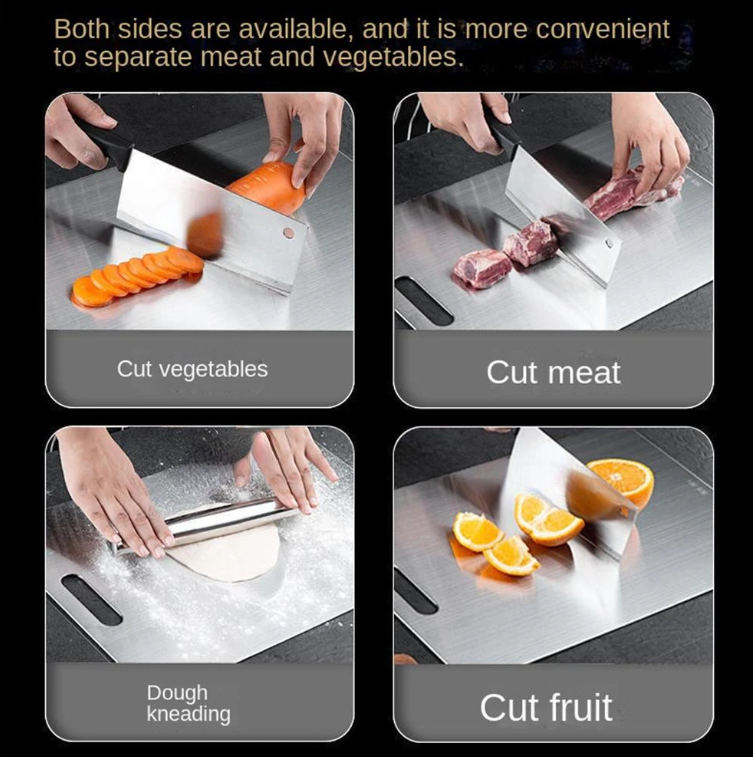 Gambar produk WONDER Alas Potong Sayuran Multifungsi Cutting Board Stainless Steel 25x15cm - W02