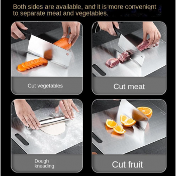 Gambar produk WONDER Alas Potong Sayuran Multifungsi Cutting Board Stainless Steel 25x15cm - W02