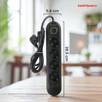 Gambar produk Taffware Stop Kontak USB Port EU Plug 10A 110-250V 2500W 4 Lubang - QL-1071U / QL-1072U