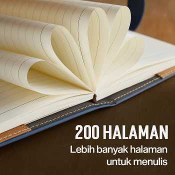 Gambar produk Toddi Buku Jurnal Leather Determination A5 200 Halaman Grid with Lock - TDD3