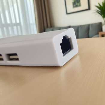 Gambar produk USB to LAN Ethernet External Network Card with USB Hub - DJLH-3100