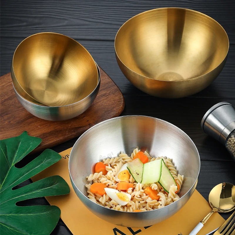Gambar produk ALRY Mangkuk Mie Salad Stainless Steel Korean Style Noodle Soup Bowl 20cm - ZX-304