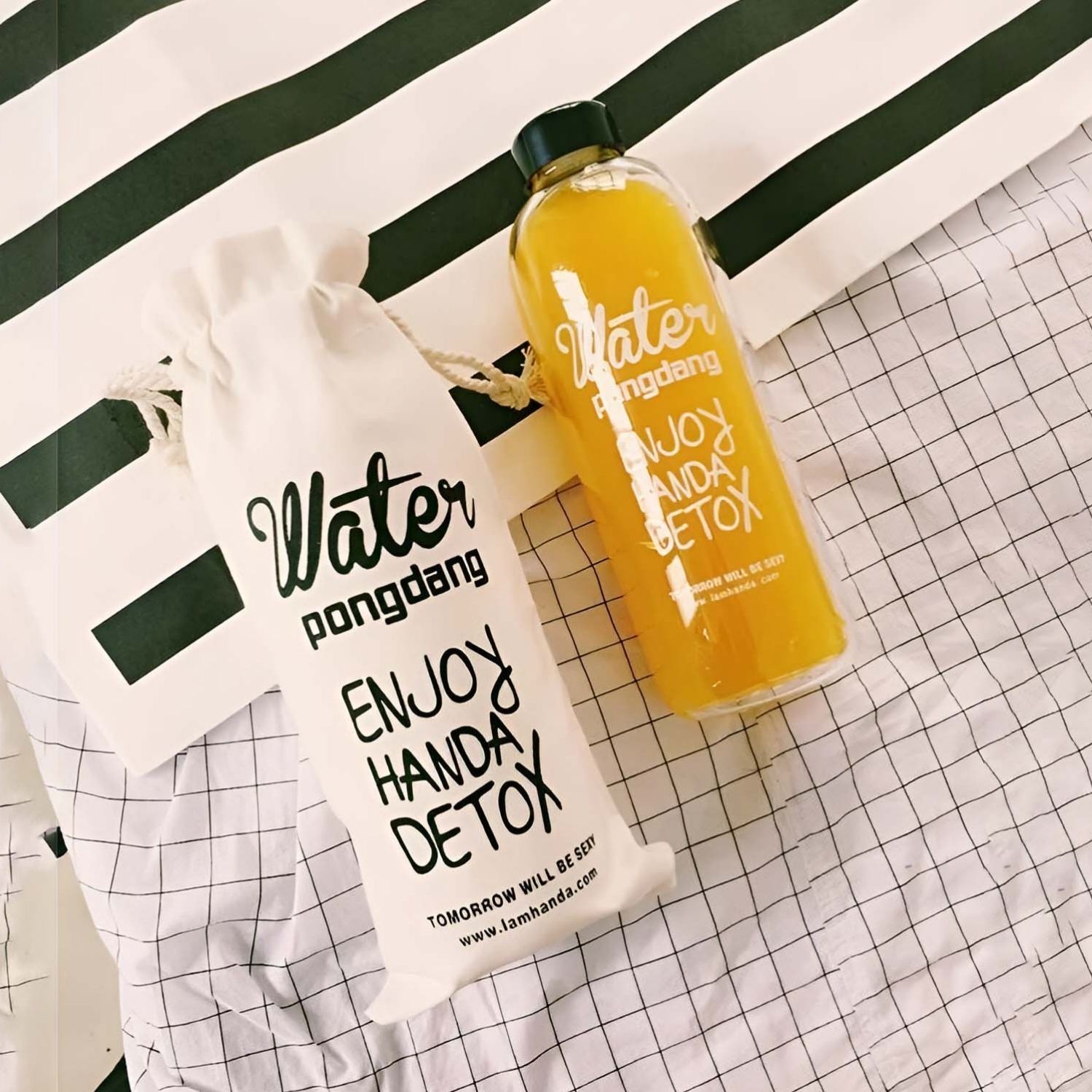Gambar produk LAMHANDA Botol Minum Plastik Detox Infused Water Bottle BPA Free 1L - QWF236