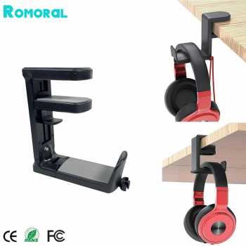 Romoral Gantungan Headphone Hanger Holder Clamp Desk Mount - RO01