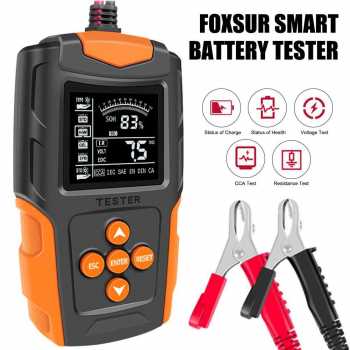 FOXSUR Tester Aki Kendaraan Lead Acid Battery Tester LCD 200Ah 12/24V - FBT-200