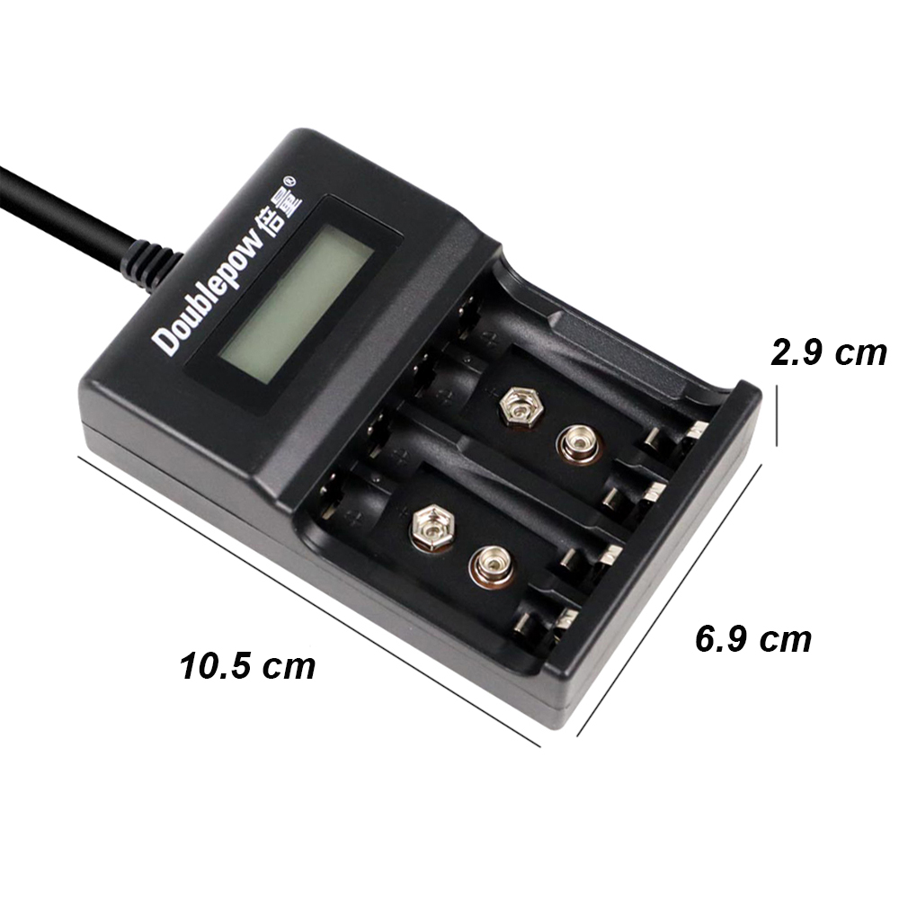 Gambar produk Doublepow Charger Baterai 4 Slot AA AAA 9V Ni-MH Ni-CD Li-Ion with LCD - DP-UK95