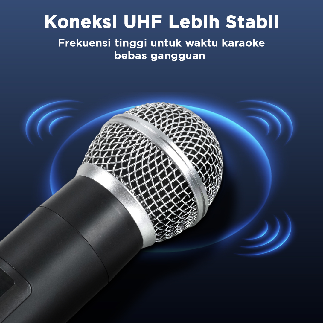 Gambar produk AOIE Microphone Karaoke Dual Channel Handheld Wireless UHF - AO460