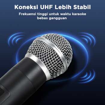Gambar produk AOIE Microphone Karaoke Dual Channel Handheld Wireless UHF - AO460