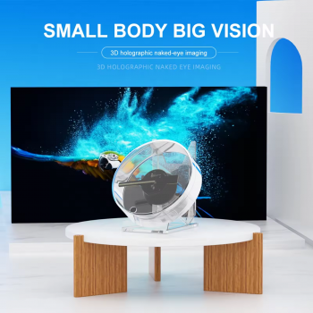 Gambar produk FMA Mini 3D Holographic Projector Fan Desktop LED Built-in Audio - PD13