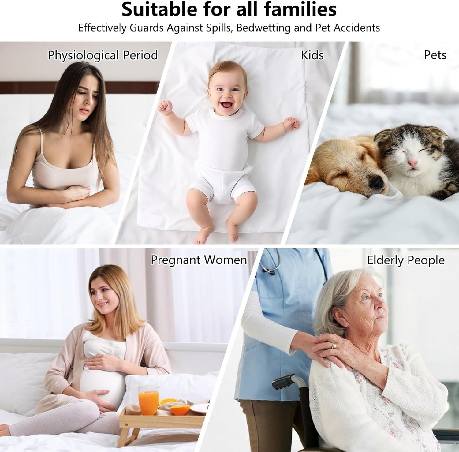 Gambar produk HILIFE Seprai Polos Waterproof Bed Sheet Round Band Non Slip 180x200cm - HL1