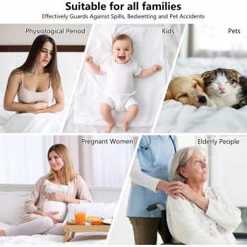 Gambar produk HILIFE Seprai Polos Waterproof Bed Sheet Round Band Non Slip 180x200cm - HL1