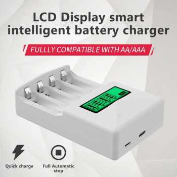 BATER Charger Baterai 4 Slot AA AAA Ni-MH Ni-CD with LCD Display - LCD-007