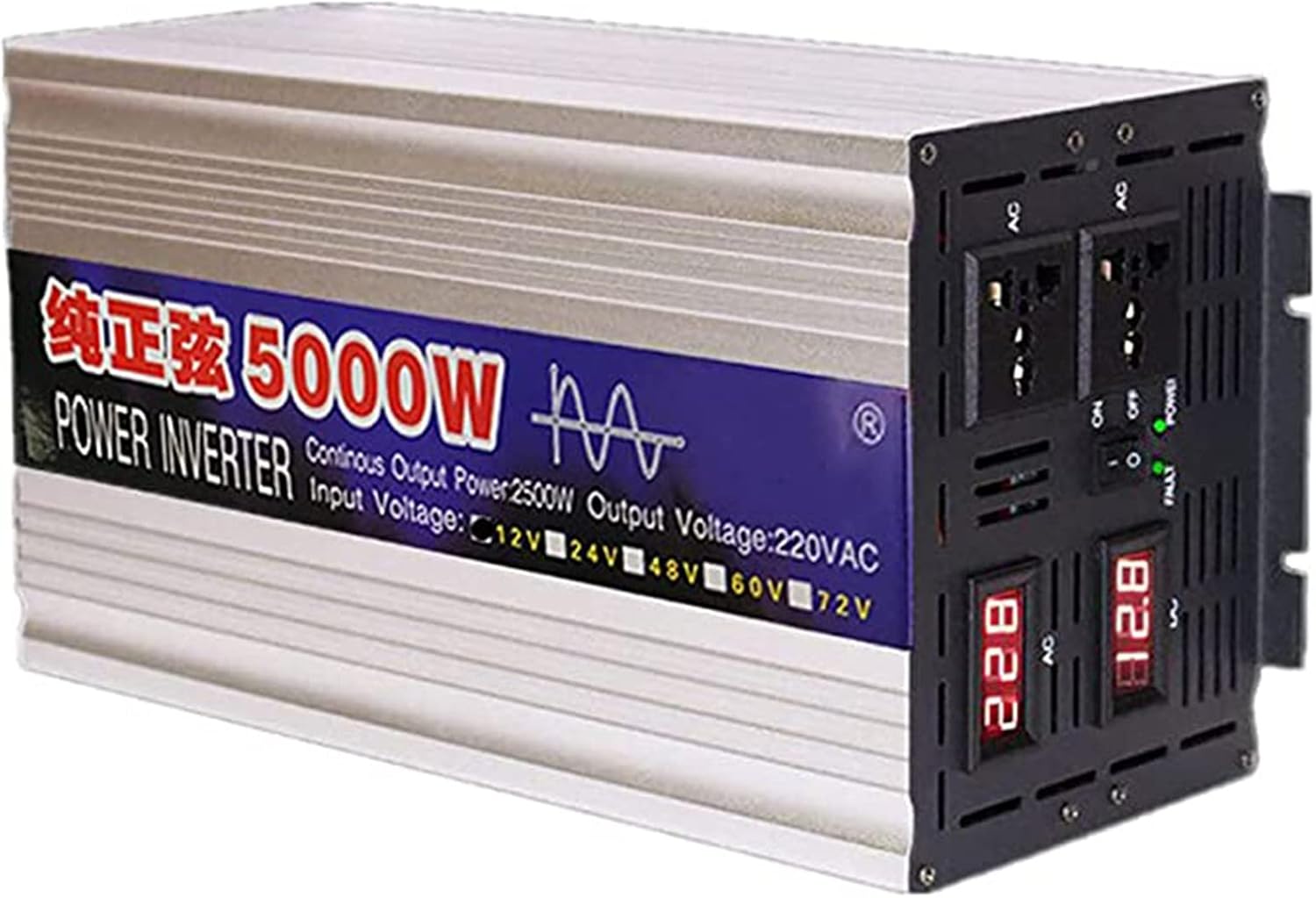 Gambar produk BEZAX Power Inverter Mobil Pure Sine Wave DC 60V to AC 220V 5000W - BZX02D