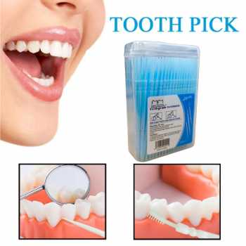 Interdental Tusuk Gigi Plastik Double Ended Toothpick 200 PCS - ID520