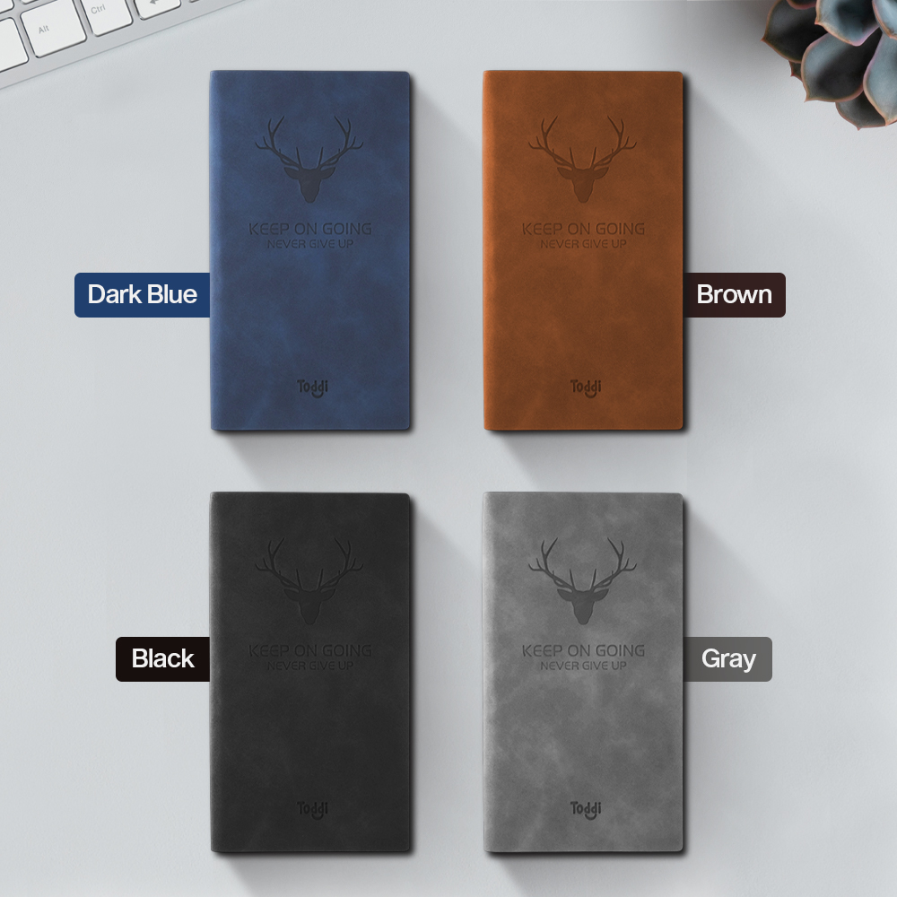 Gambar produk Toddi Buku Jurnal Leather Notebook Diary 68GSM 200 Halaman Grid A5 - CW-5026