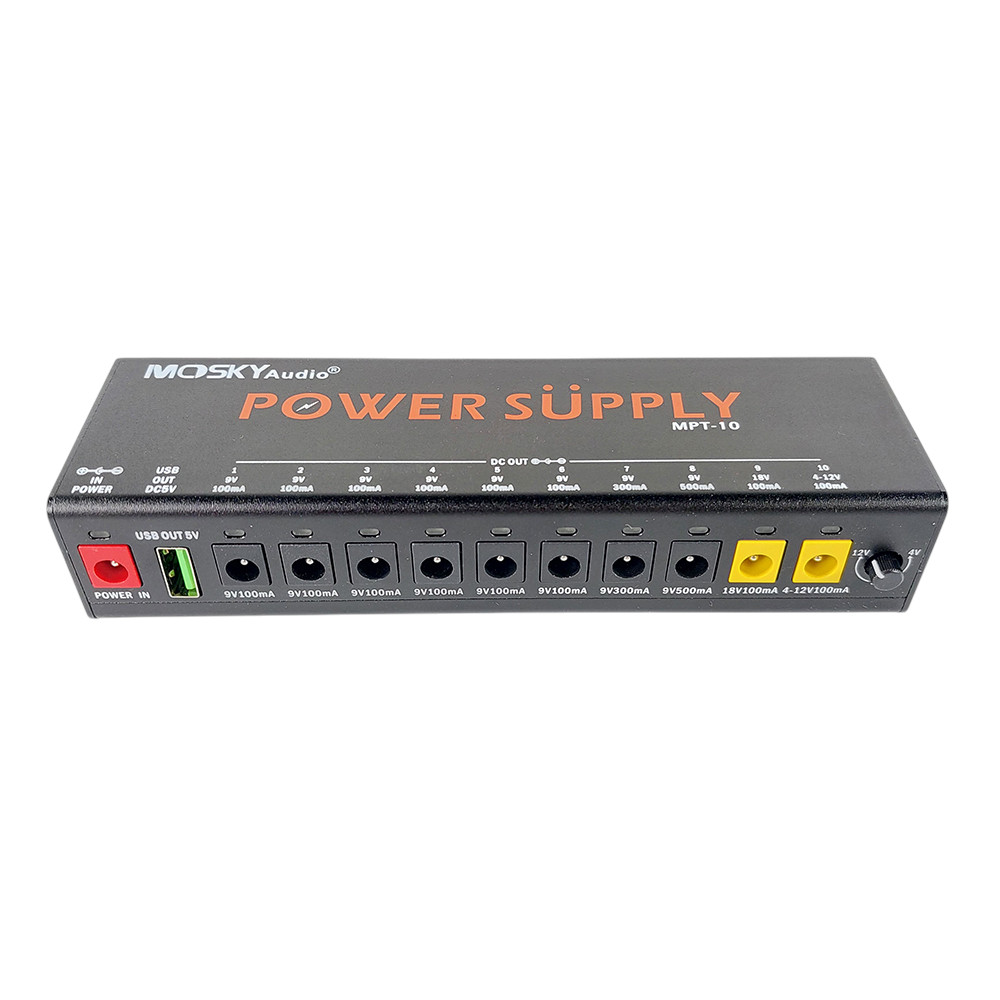 Gambar produk MOSKYAUDIO Power Supply One Adjustable Effect Guitar with USB - MPT-10