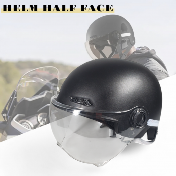 SPORT BIBU Helm Sepeda Skuter Motor Half Face With Visor Retro Vintage - PM65