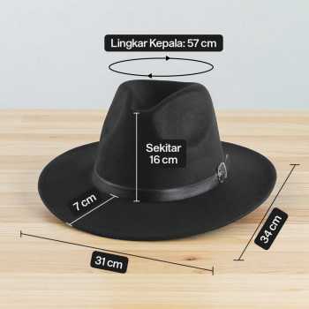Gambar produk JIANGXIHUITIAN Topi Fedora Panama Laken Hat Jazz Classic Vintage - FS-219