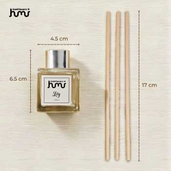 Gambar produk Taffware HUMI Pengharum Ruangan Reed Diffuser with Rattan Sticks 50ml Lily - DF-099