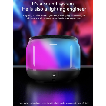 Gambar produk T-WOLF Mini Bluetooth Speaker Portable Transparent Wireless 400MAh - S-100