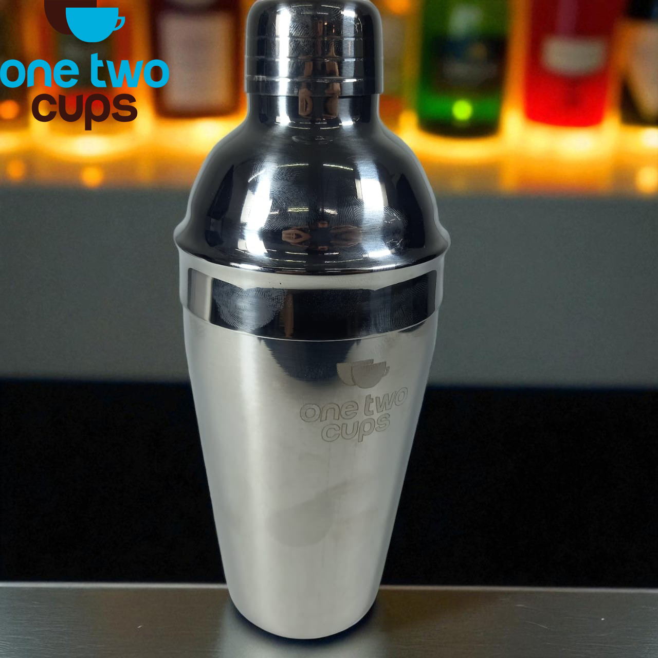 Gambar produk One Two Cups Cocktail Shaker Bartender Boston Style Stainless Steel 550ml - JJ6