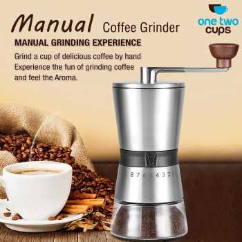One Two Cups Alat Penggiling Kopi Manual Coffee Grinder 8 Gear - HY8