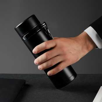Gambar produk MACIN Botol Minum Termos Penyaring Teh Termometer Suhu Air 500ml - MA92