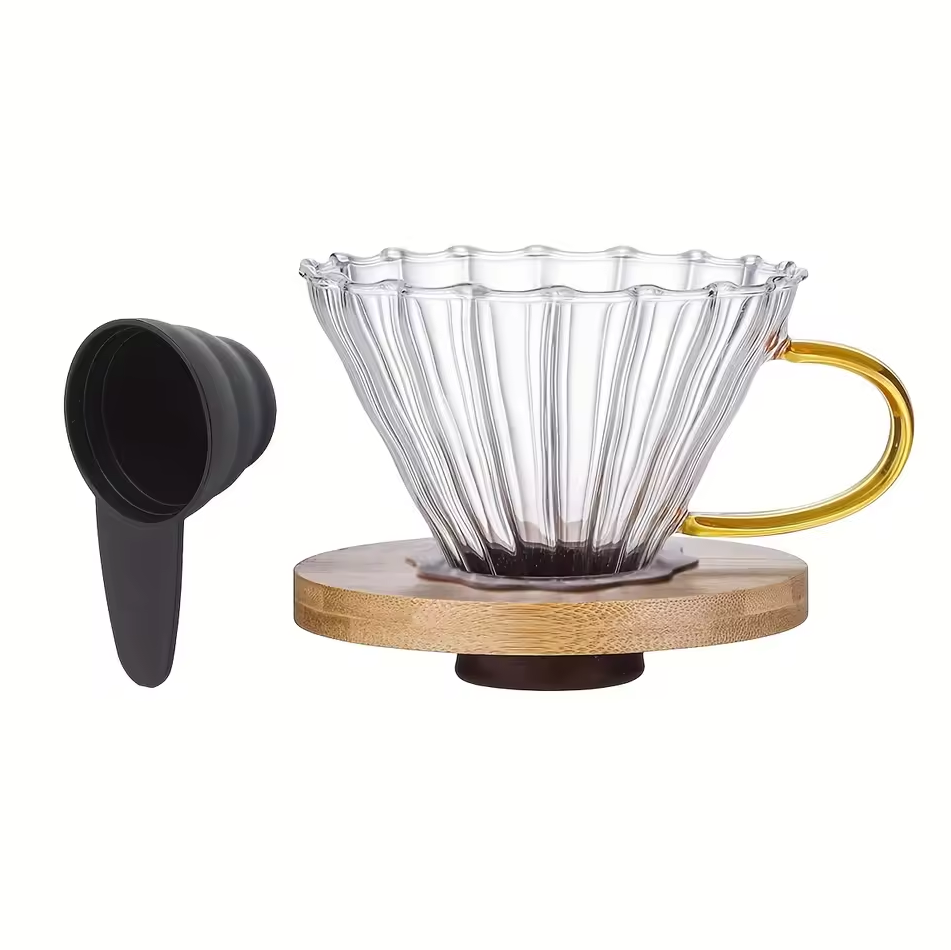 Gambar produk WURJO Filter Penyaring Kopi V60 Coffee Dripper Borosilicate 1-4 Cup - W4