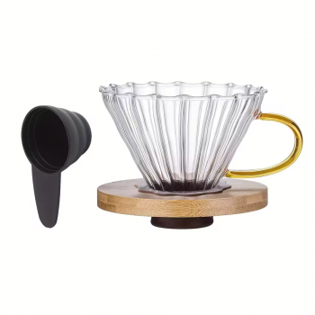 Gambar produk WURJO Filter Penyaring Kopi V60 Coffee Dripper Borosilicate 1-4 Cup - W4