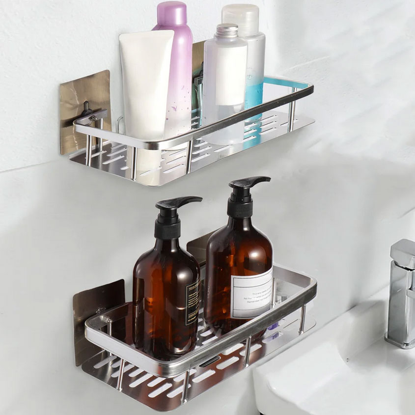 Gambar produk TaffHOME Rak Gantung Kamar Mandi Organizer Rack Aluminium 2 PCS - SHR241
