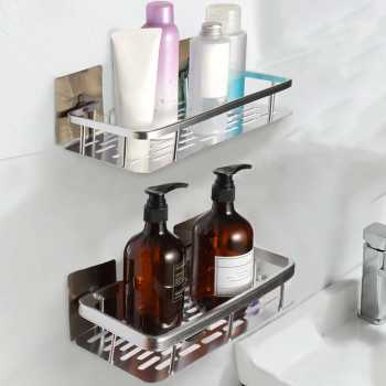 TaffHOME Rak Gantung Kamar Mandi Organizer Rack Aluminium 2 PCS - SHR241