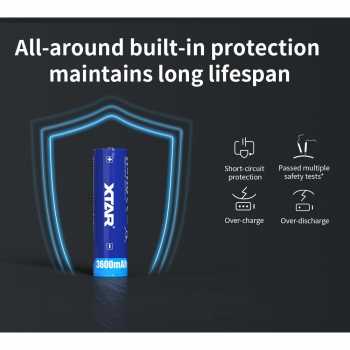 XTAR Baterai Rechargeable 18650 Li-Ion 3600mAh 3.6V 10A 1 PCS - XT1P